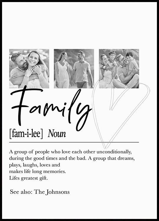 Personalisiertes Familiendefinitionsposter - Posterbox.dk