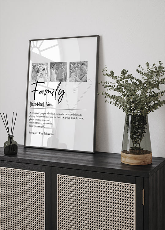 Personalisiertes Familiendefinitionsposter - Posterbox.dk