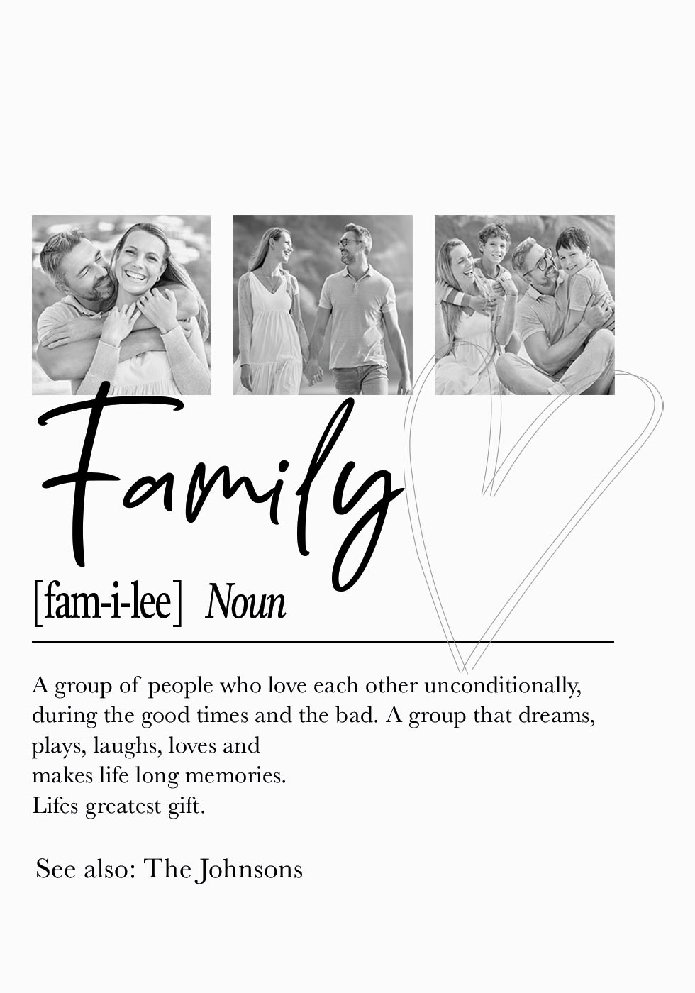 Personalisiertes Familiendefinitionsposter - Posterbox.dk