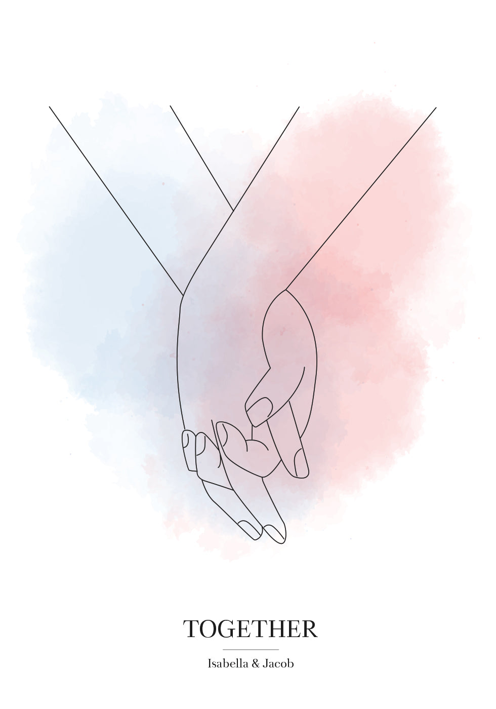 Personalisiertes Händchen haltendes Poster - Posterbox.dk