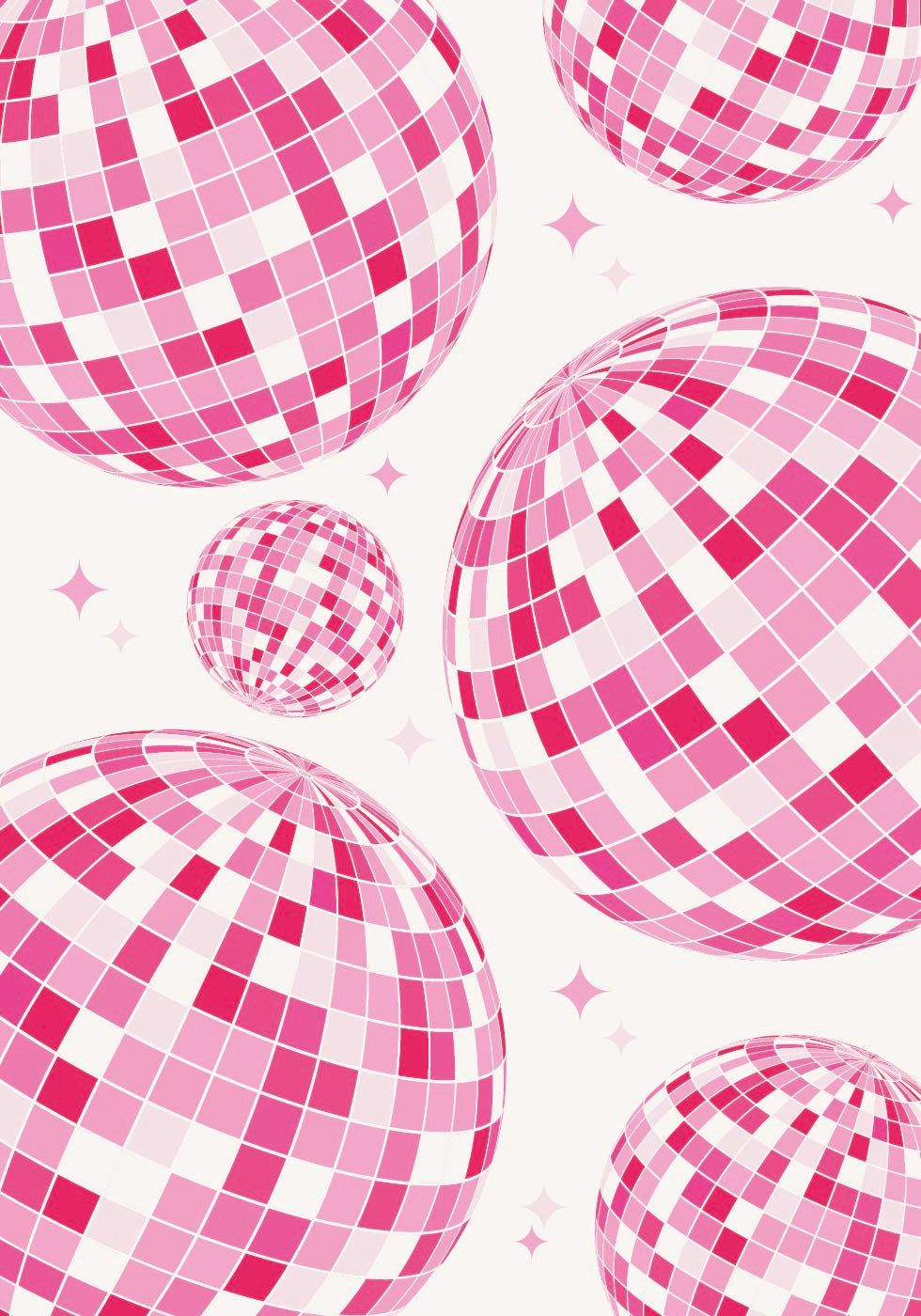 Pink Disco Vibes, Retro Dance Floor Sparkle Poster - Posterbox.dk