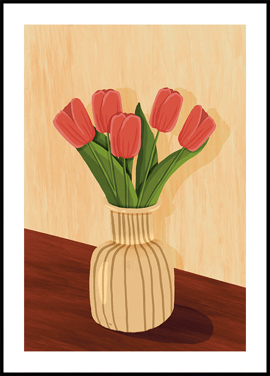 Rosa Tulpen in Vase Poster - Posterbox.dk