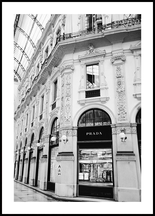 Prada Milan Boutique Black & White Plakat - Posterbox