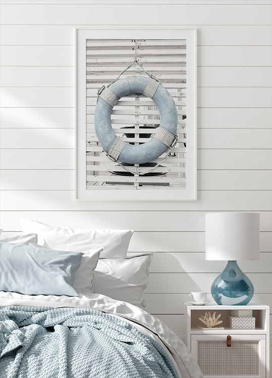 Retro blaues Rettungsring-Poster - Posterbox.dk