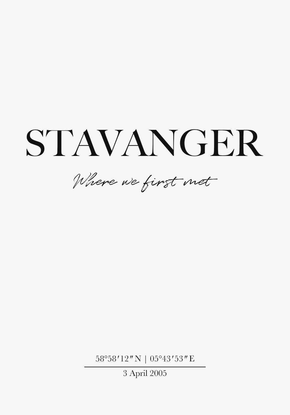 Romantische Koordinaten, Wo wir uns zum ersten Mal trafen, individuelles Standortposter - Posterbox.dk