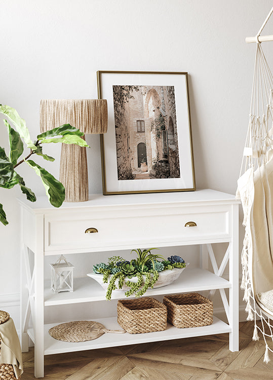 Rustikale Straße in Èze Poster - Posterbox.dk