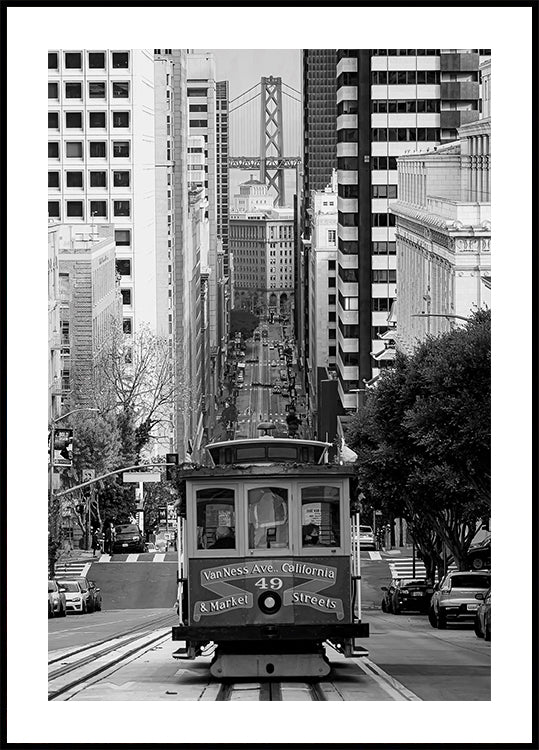 San Francisco Cable Car und Skyline Poster - Posterbox.dk
