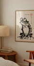 Shy Frog, japanisches Tuschepinsel-Kunstwerk-Poster - Posterbox.dk
