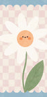 Smiley-Blume auf pastellkariertem Hintergrund Poster - Posterbox.dk