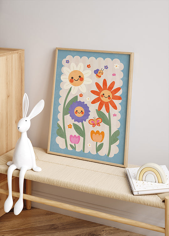 Smiley-Blumen, skurriles Blumenposter - Posterbox.dk