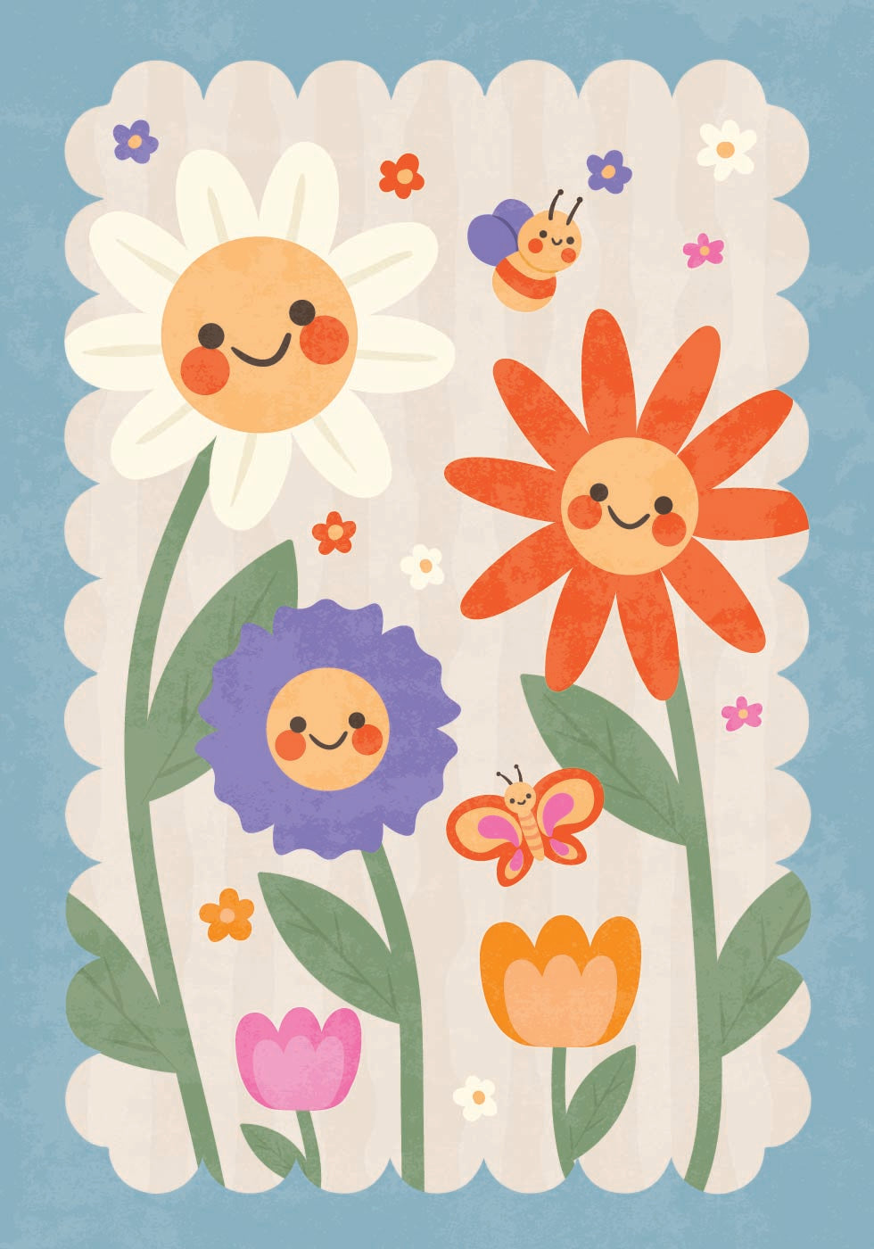 Smiley-Blumen, skurriles Blumenposter - Posterbox.dk