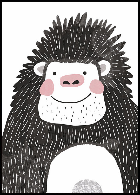 Lächelndes Gorilla-Illustrationsposter - Posterbox.dk
