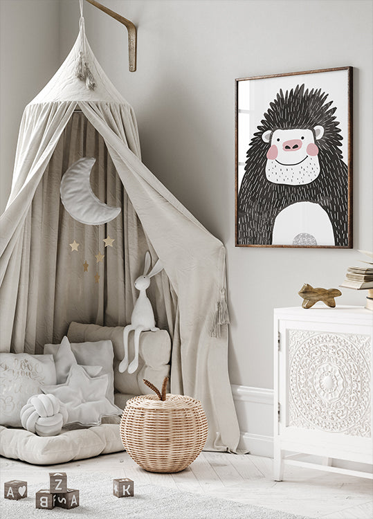 Lächelndes Gorilla-Illustrationsposter - Posterbox.dk