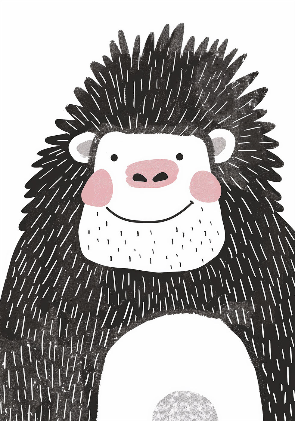 Lächelndes Gorilla-Illustrationsposter - Posterbox.dk