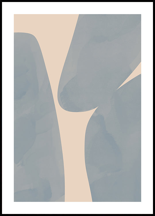 Soft Blue Forms, Abstract Shapes Plakat - Posterbox