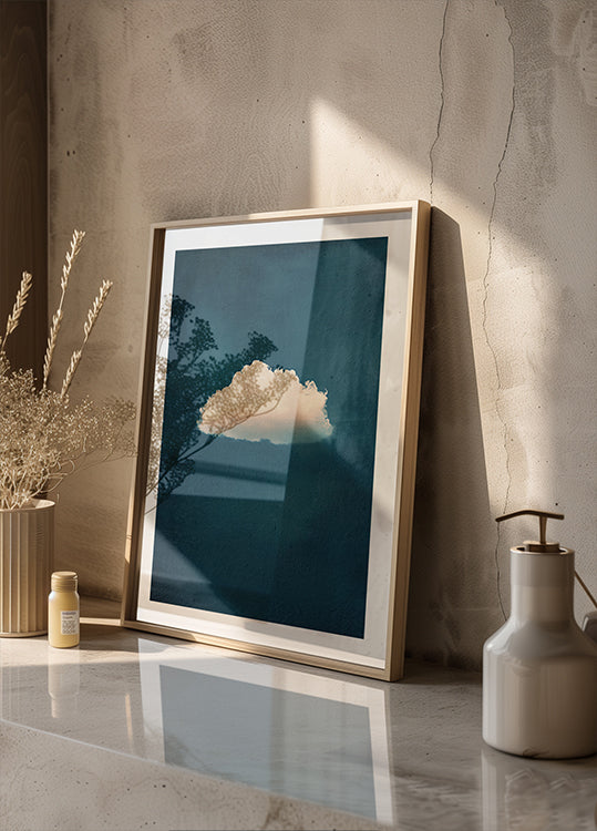 Weiche weiße Wolke am blauen Himmel Poster - Posterbox.dk