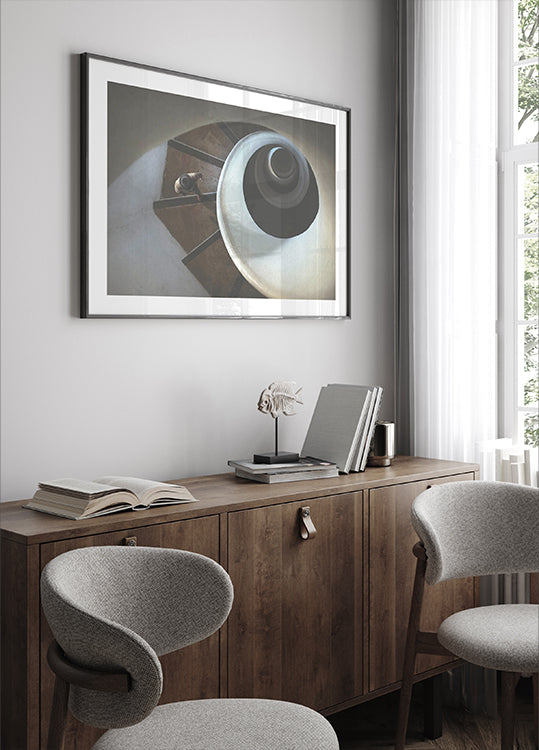 Spiral Staircase Perspective Poster - Posterbox.dk