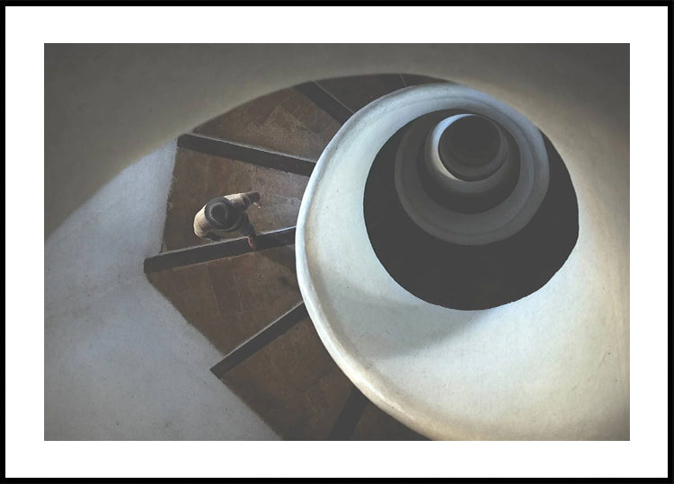 Spiral Staircase Perspective Poster - Posterbox.dk
