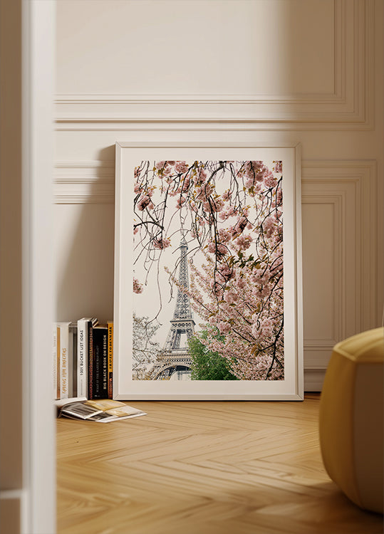 Spring Eiffel Tower With Bherry Blossoms Plakat - Posterbox