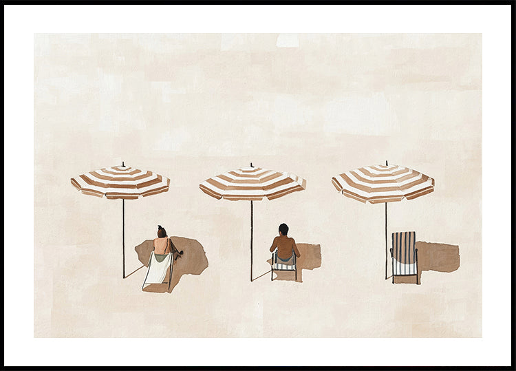 Poster mit gestreiften Regenschirmen - Posterbox.dk