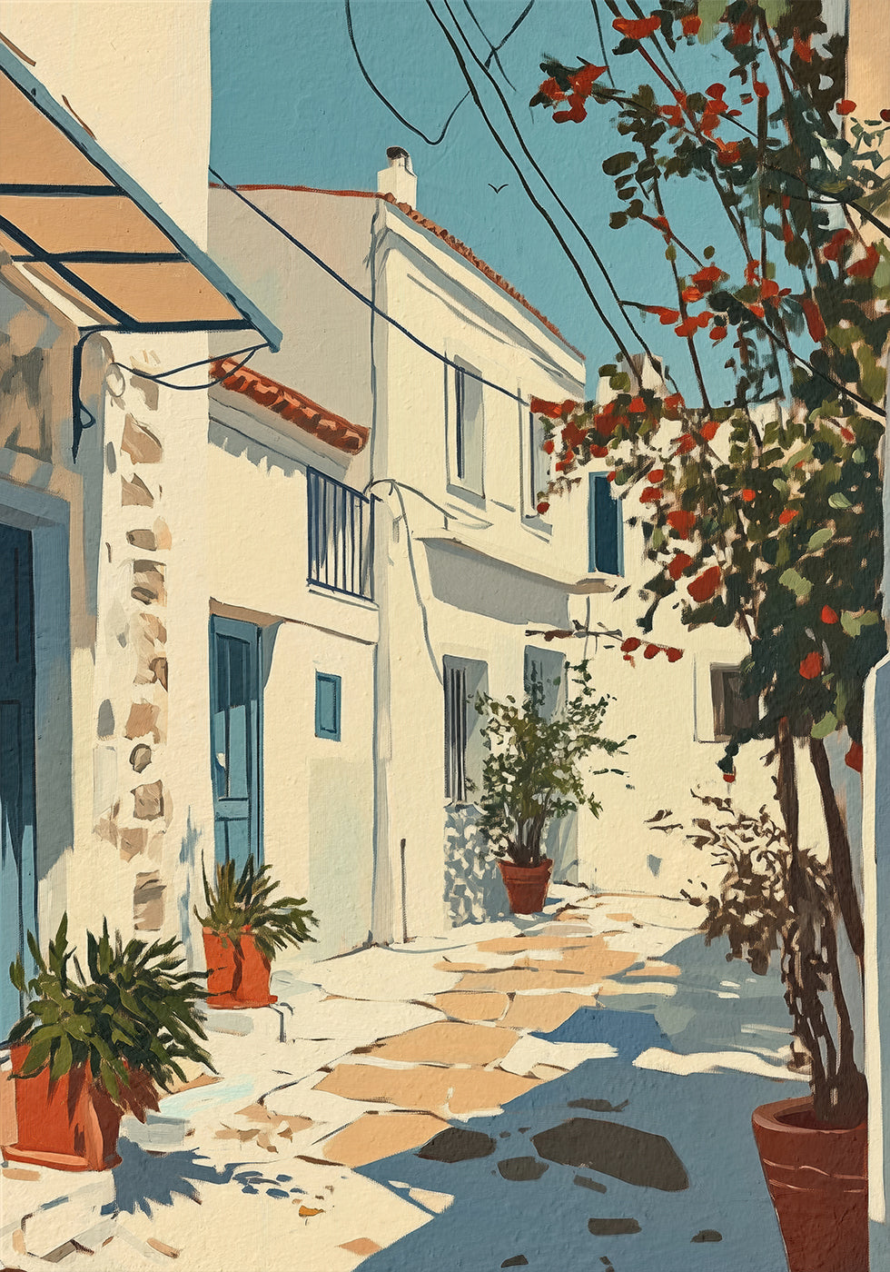 Poster Sunny Mediterranean Alley - Posterbox.dk