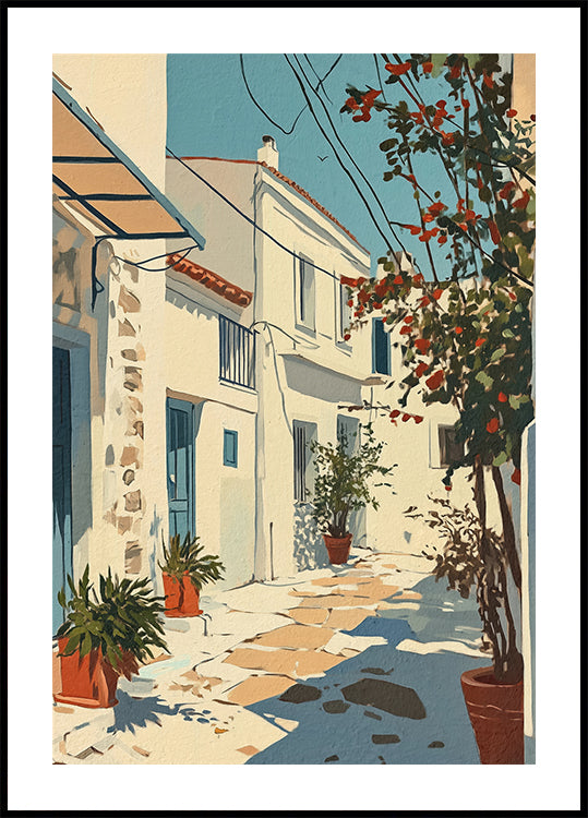 Poster Sunny Mediterranean Alley - Posterbox.dk