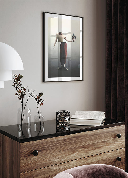 Surreales kopfloses Clown-Poster - Posterbox.dk