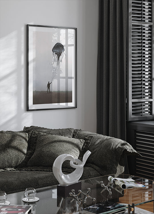 Surreales Quallen-Ballon-Poster - Posterbox.dk