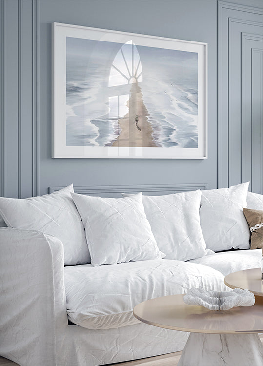 Surrealer Pfad zwischen den Meeren Poster - Posterbox.dk