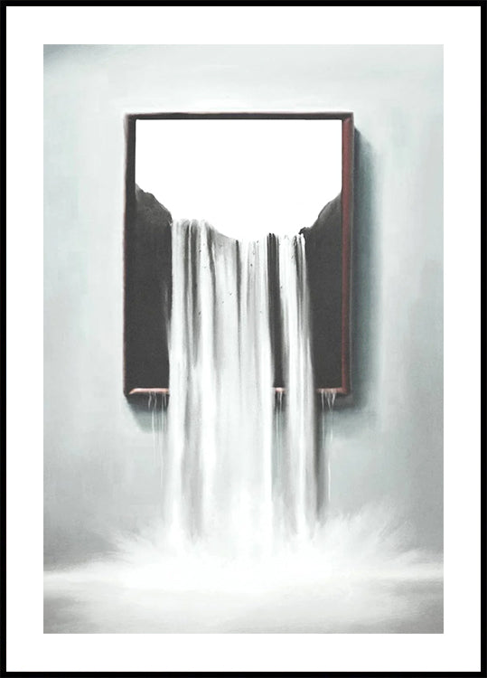 Surreales Wasserfall-Rahmenposter - Posterbox.dk