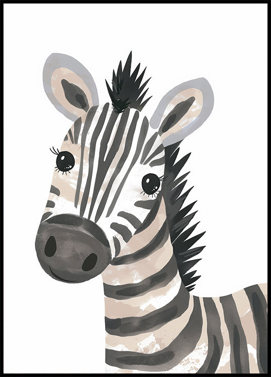 Süßes Zebra mit Wimpern Poster - Posterbox.dk