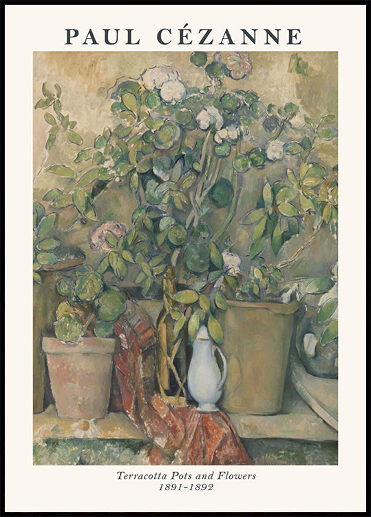 Terrakotta-Töpfe und Blumen, Cézanne-Stillleben-Poster - Posterbox.dk