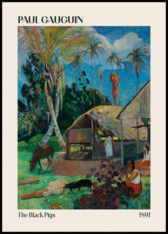 Die schwarzen Schweine, Paul Gauguin 1891 Poster - Posterbox.dk