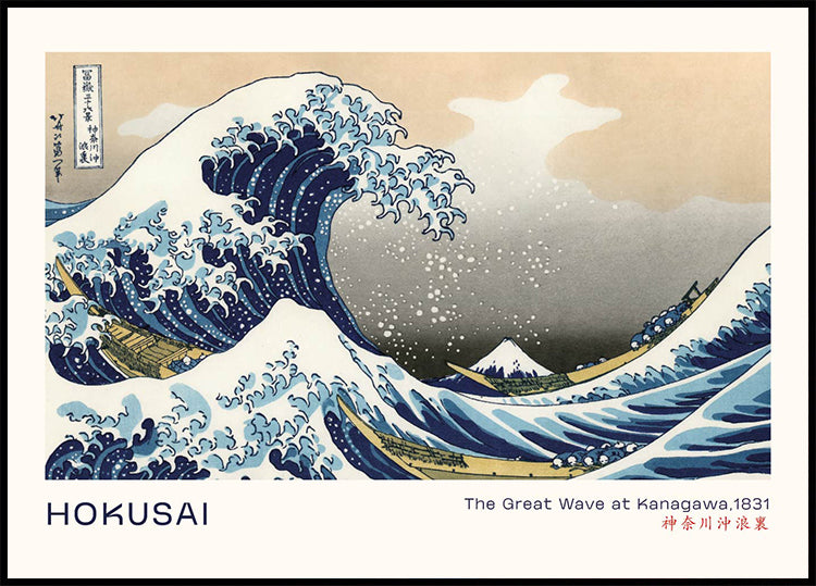 Die große Welle bei Kanagawa von Katsushika Hokusai Poster - Posterbox.dk