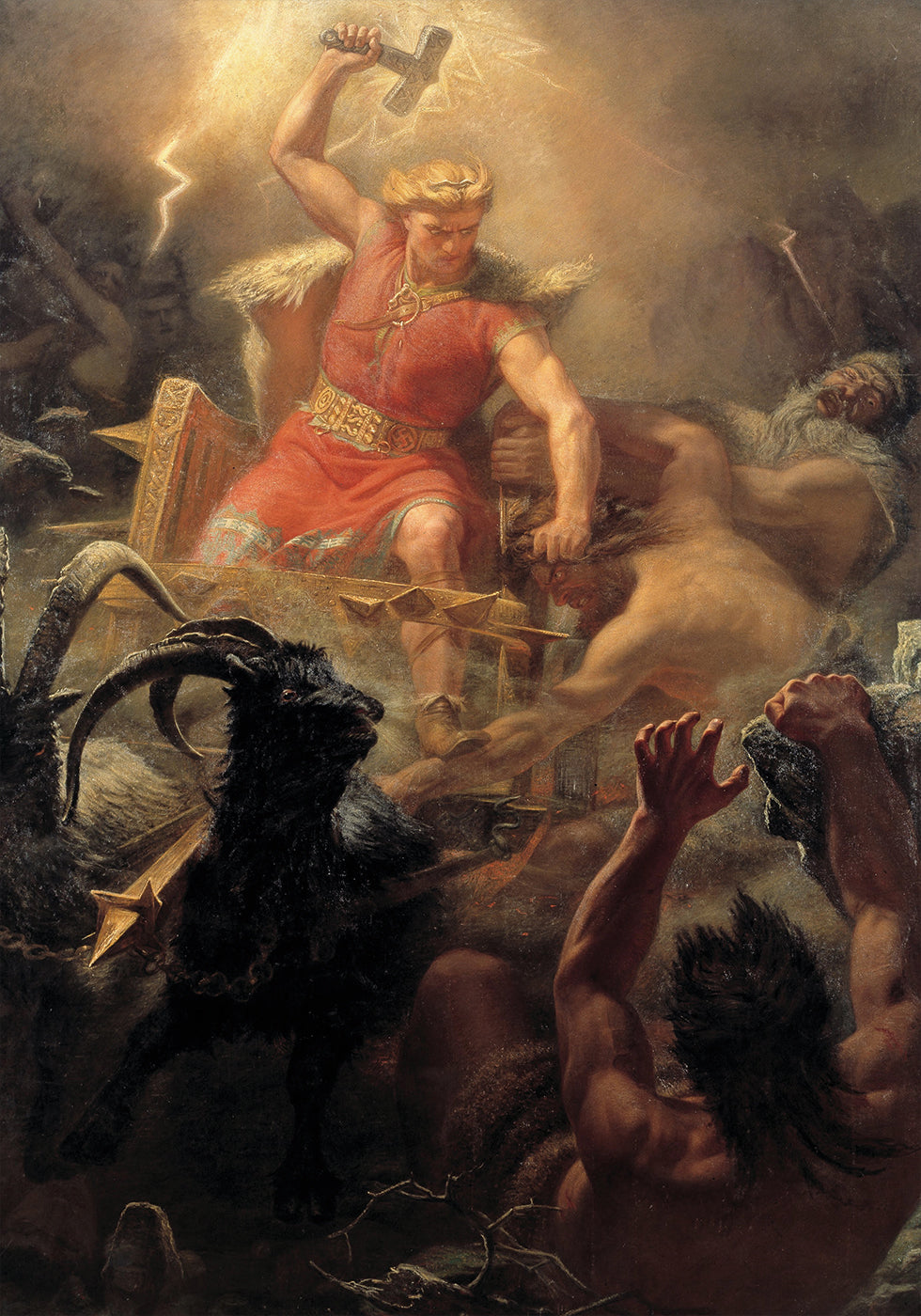 Thors Kampf mit den Riesen von Mårten Eskil Winge Poster - Posterbox.dk