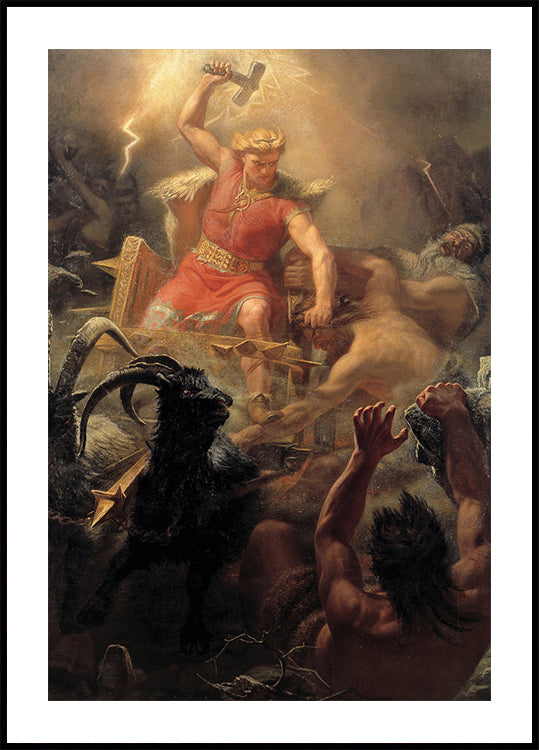 Thors Kampf mit den Riesen von Mårten Eskil Winge Poster - Posterbox.dk