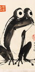 Nachdenklicher Frosch, japanisches Sumi-e-Illustrationsposter - Posterbox.dk