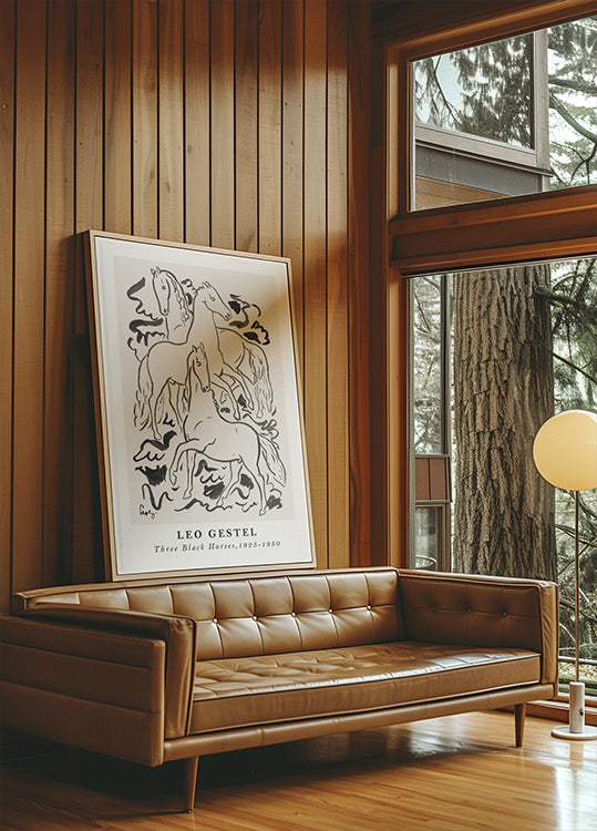 Drei schwarze Pferde, Leo Gestel Poster - Posterbox.dk