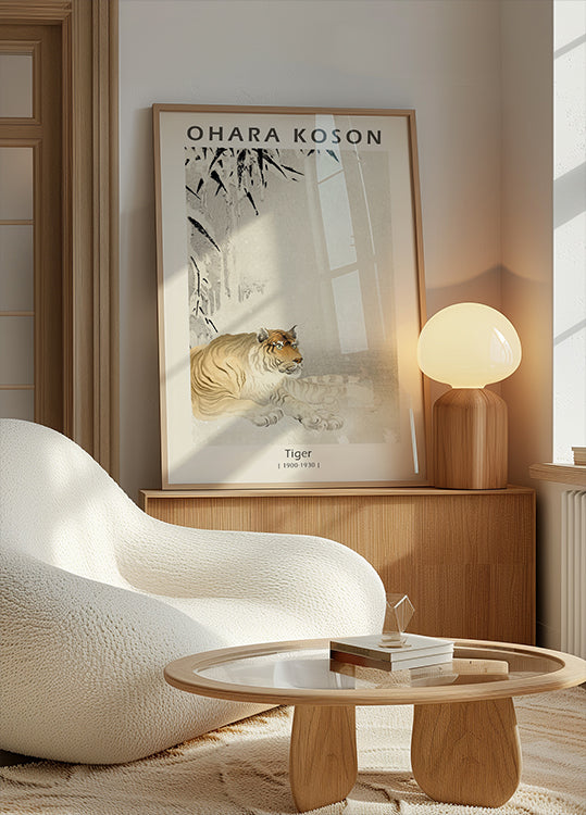 Tiger, japanischer Holzschnitt von Ohara Koson Poster - Posterbox.dk