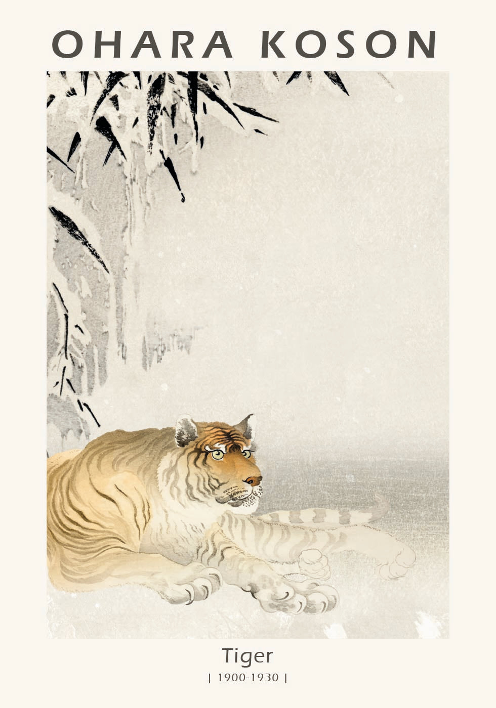 Tiger, japanischer Holzschnitt von Ohara Koson Poster - Posterbox.dk