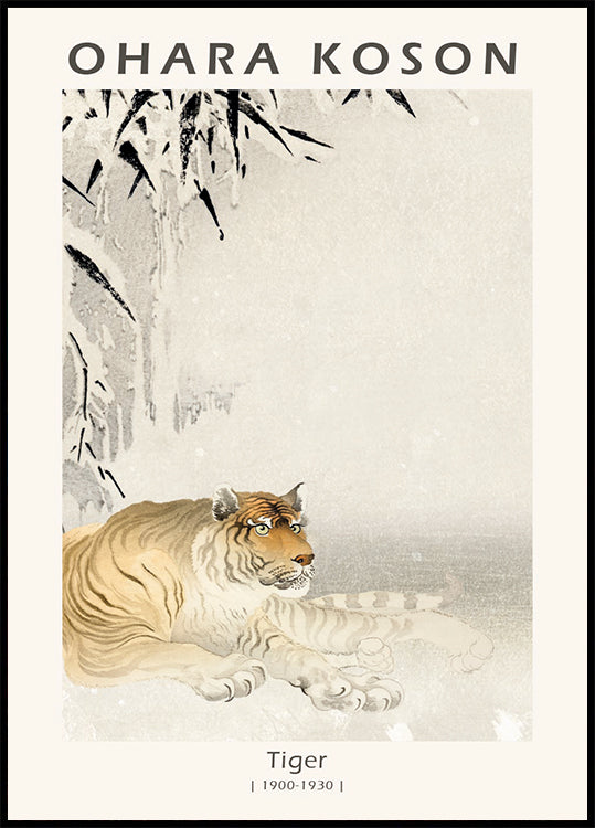 Tiger, japanischer Holzschnitt von Ohara Koson Poster - Posterbox.dk