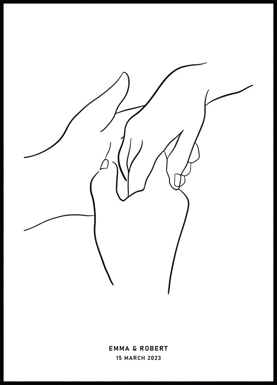 Together - Personalisiertes Line-Art-Poster - Posterbox.dk