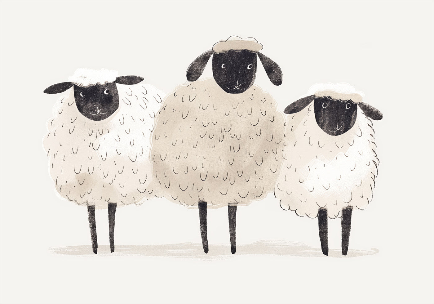 Trio Of Sheep Poster - Posterbox.dk