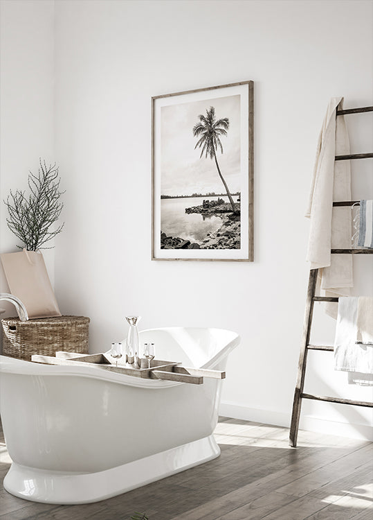 Tropische Palme am Strand Poster - Posterbox.dk