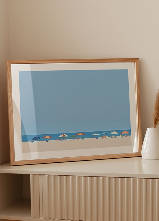 Regenschirme am Ufer Poster - Posterbox.dk