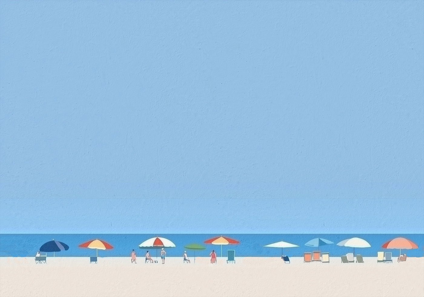 Regenschirme am Ufer Poster - Posterbox.dk