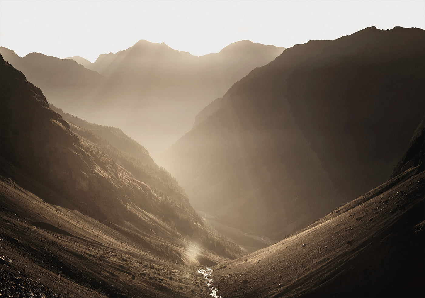 Poster „Tal der Ruhe bei Sonnenaufgang“ – Posterbox.dk