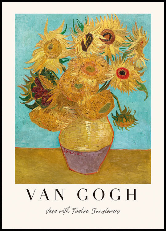 Vase mit zwölf Sonnenblumen Poster - Posterbox.dk
