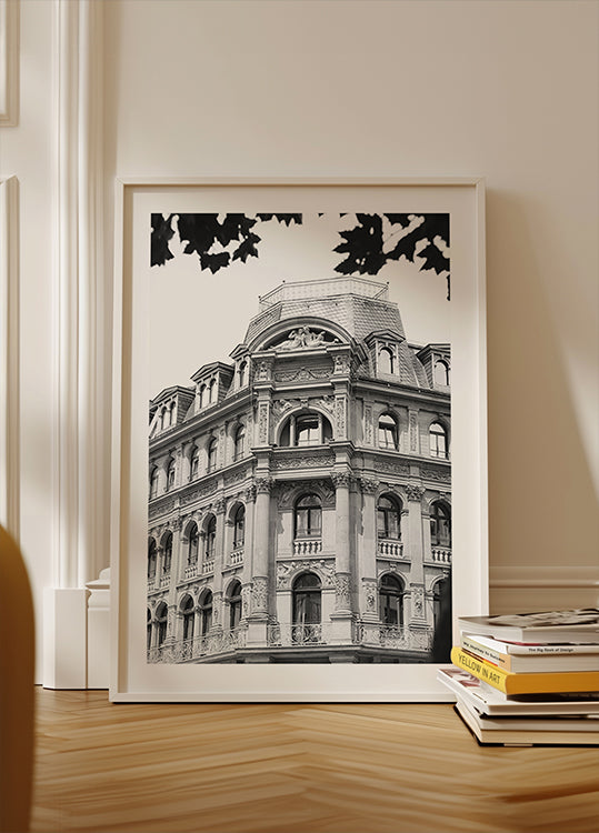 Vienna Baroque Townhouse Black & White Plakat - Posterbox