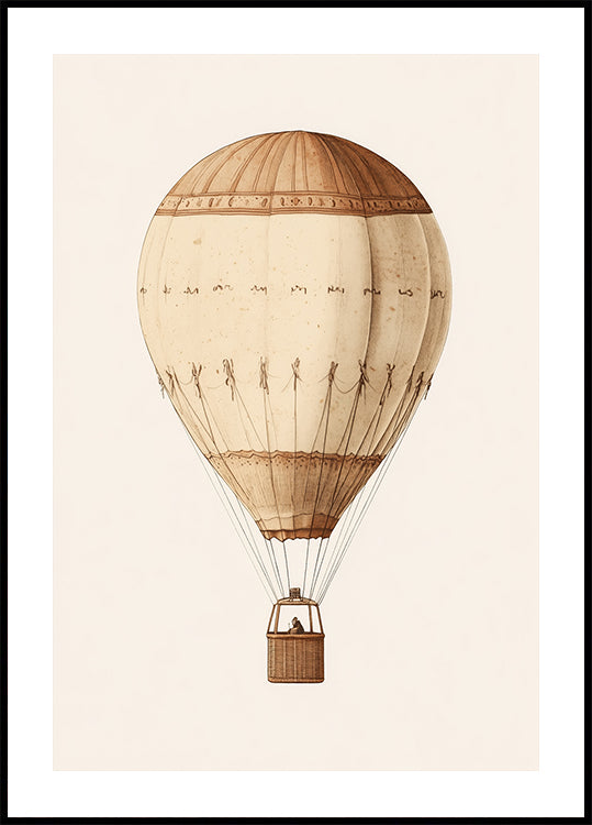 Vintage-Luftballon, Sepia-Reise-Abenteuer-Poster – Posterbox.dk